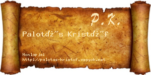 Palotás Kristóf névjegykártya